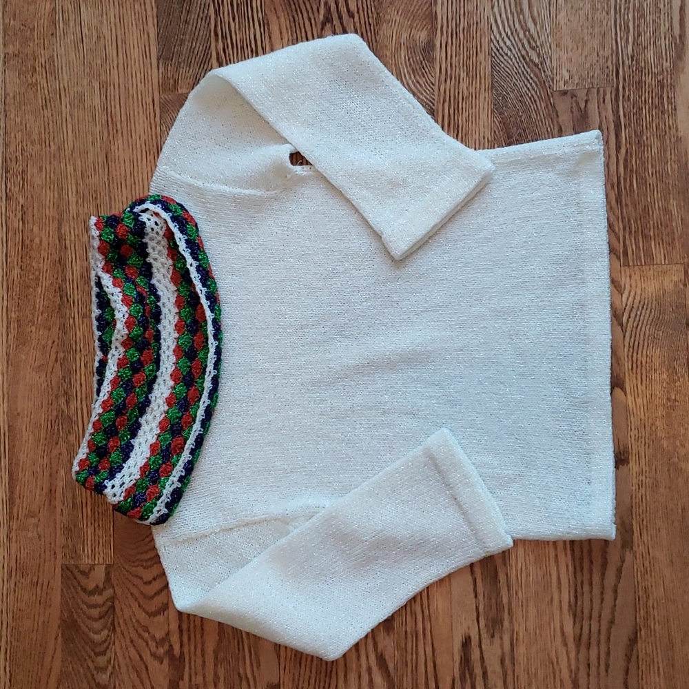 (S) Norma Toronto Canada Sparkly Turtle Neck Top Celebration Vintage